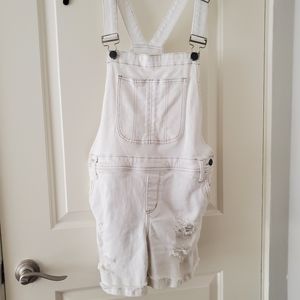 "STS Blue" White Jean Overalls Size 5